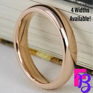 2MM | 4MM | 6MM | 8MM Rose Gold Tungsten Ring